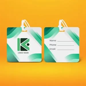 Full colour Square Plastic Luggage Tags With Strap