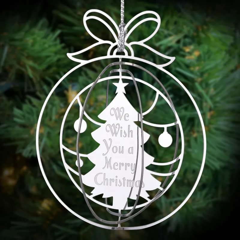 2.5" Custom Silver 3D Rotation Ornaments