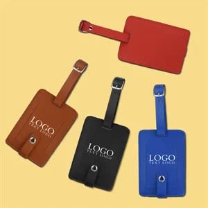 Elegant Leather Luggage Tags with A Classic Buckle Strap