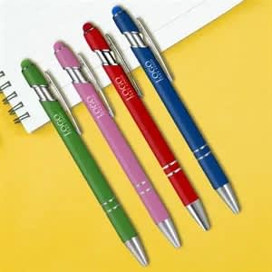 Metal Ballpoint Pen With colour Stylus Tip