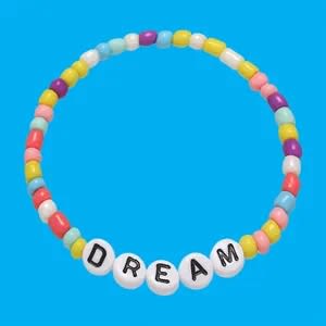 Friendship Acrylic Letter Beaded Elastic Bracelet