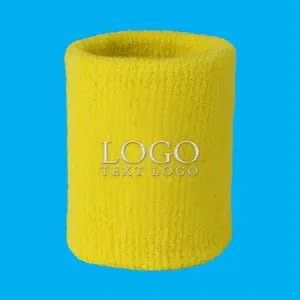 Terry Sweatband Wristbands With Embroidered Logo