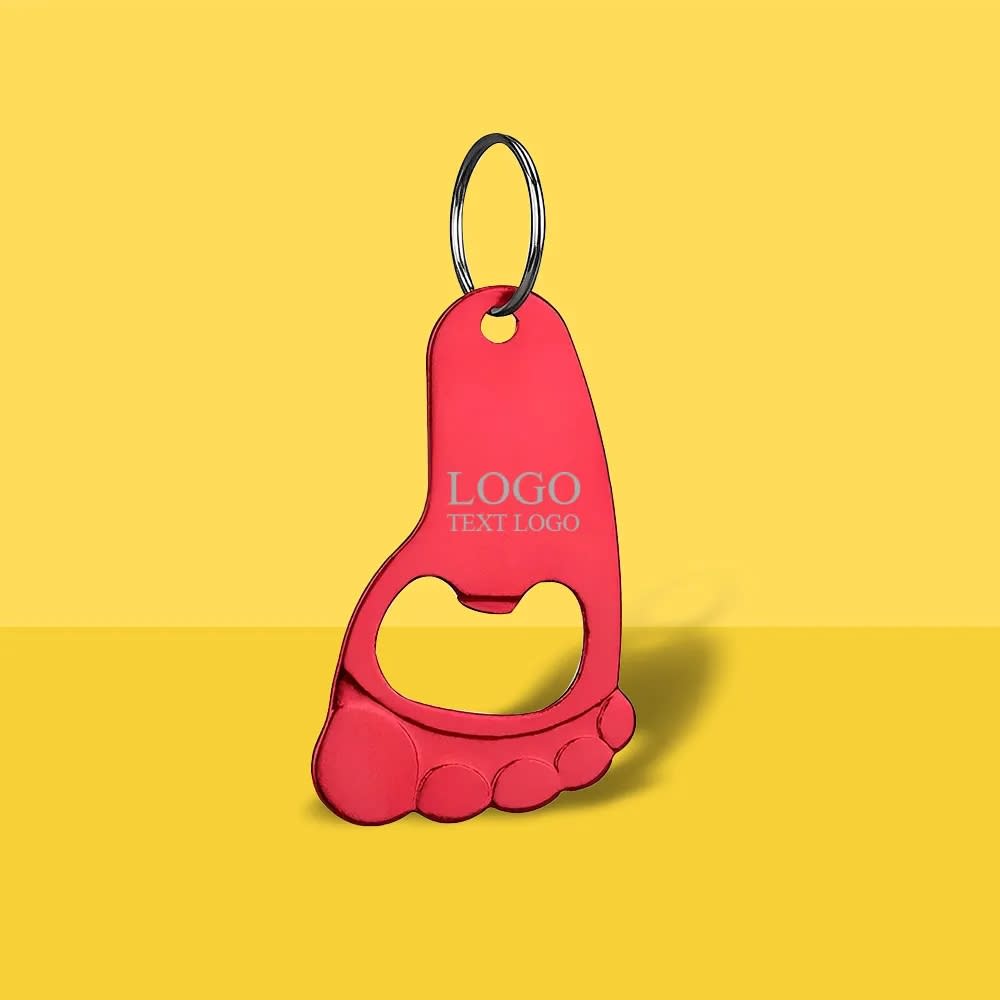 Foot Shaped Bottle Opener Keychain