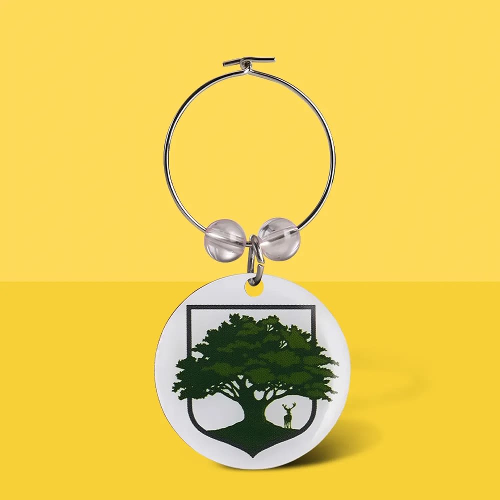 Offset Printed Wine Charm 0.75"