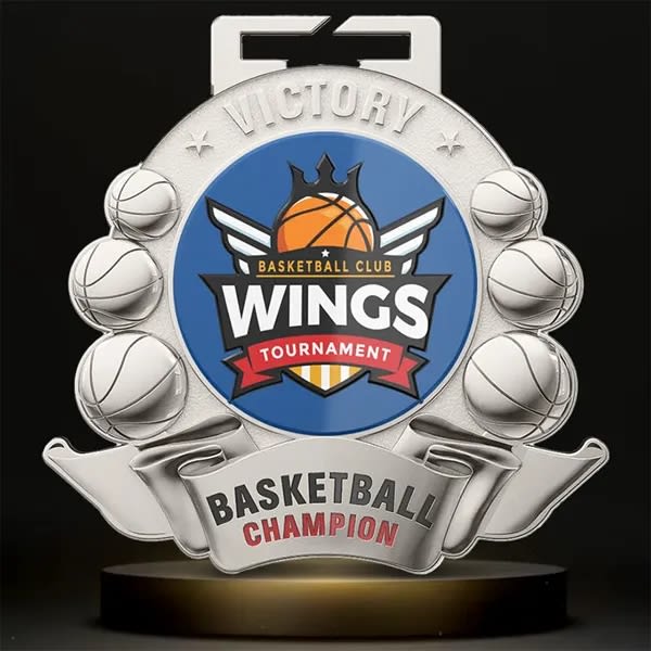 2" UV Printed Basketball Medals