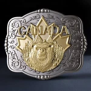 2 " x 3 " Belt Buckle with Two Tone Finish
