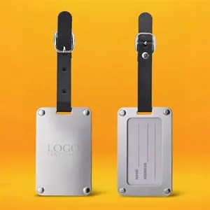 Leather Strap Stainless Steel Luggage Tag