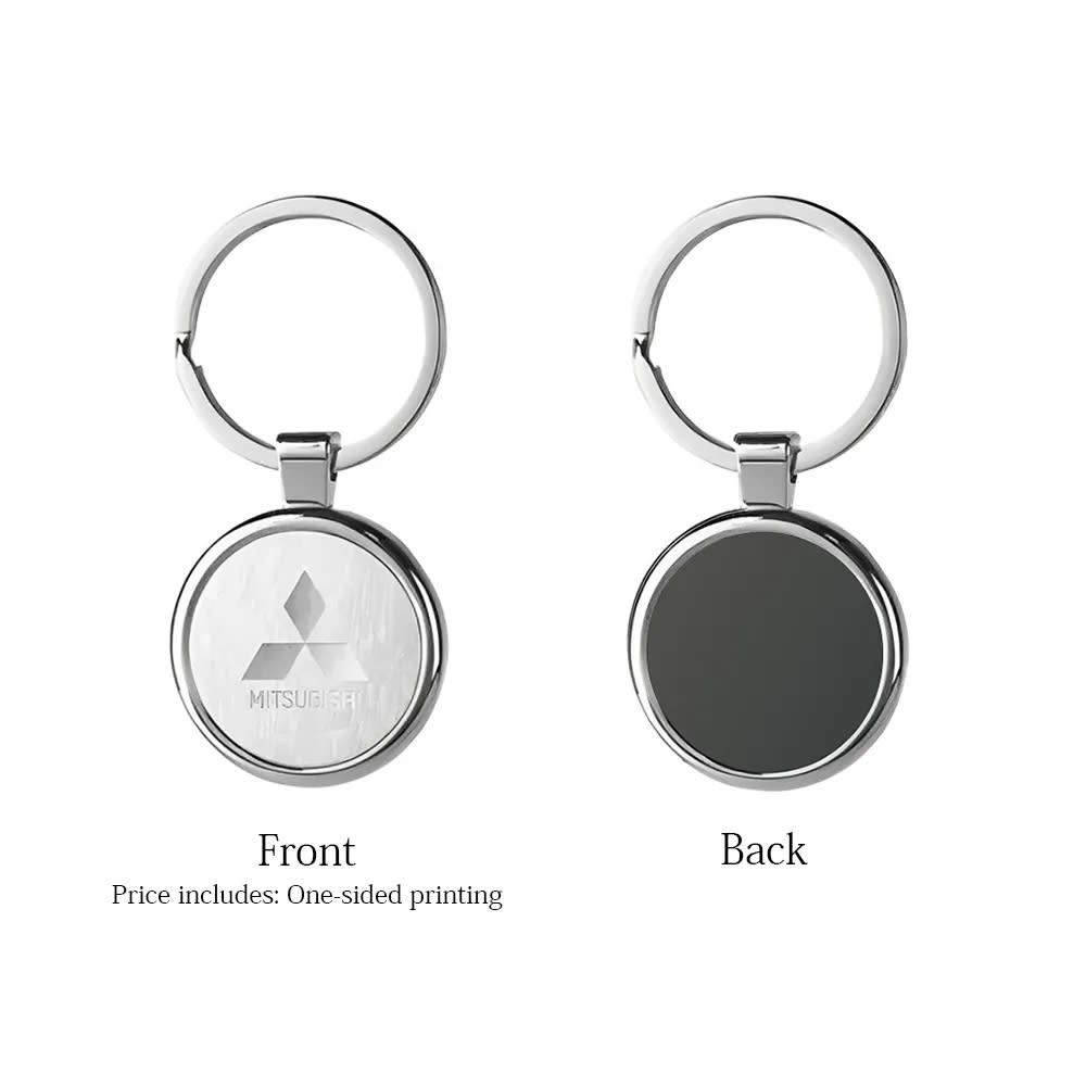 Round Satin Metal Keychain
