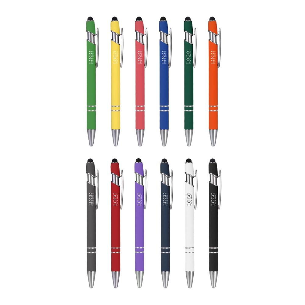 Custom Rubber Coated Stylus Ballpoint Pen