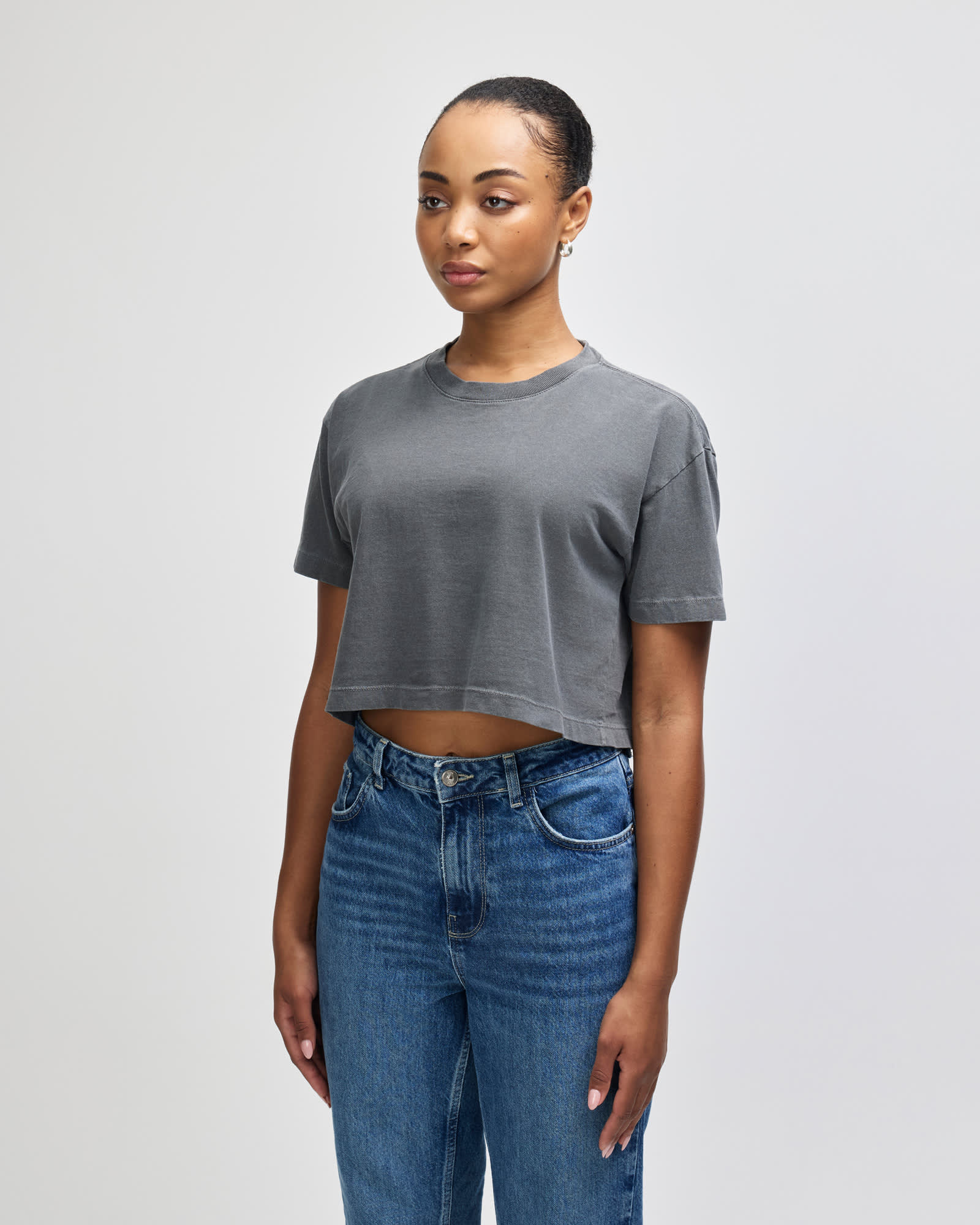 American Apparel Heavyweight Cotton Women's Garment Dyed Crop Boxy T-Shirt GI-1302GD