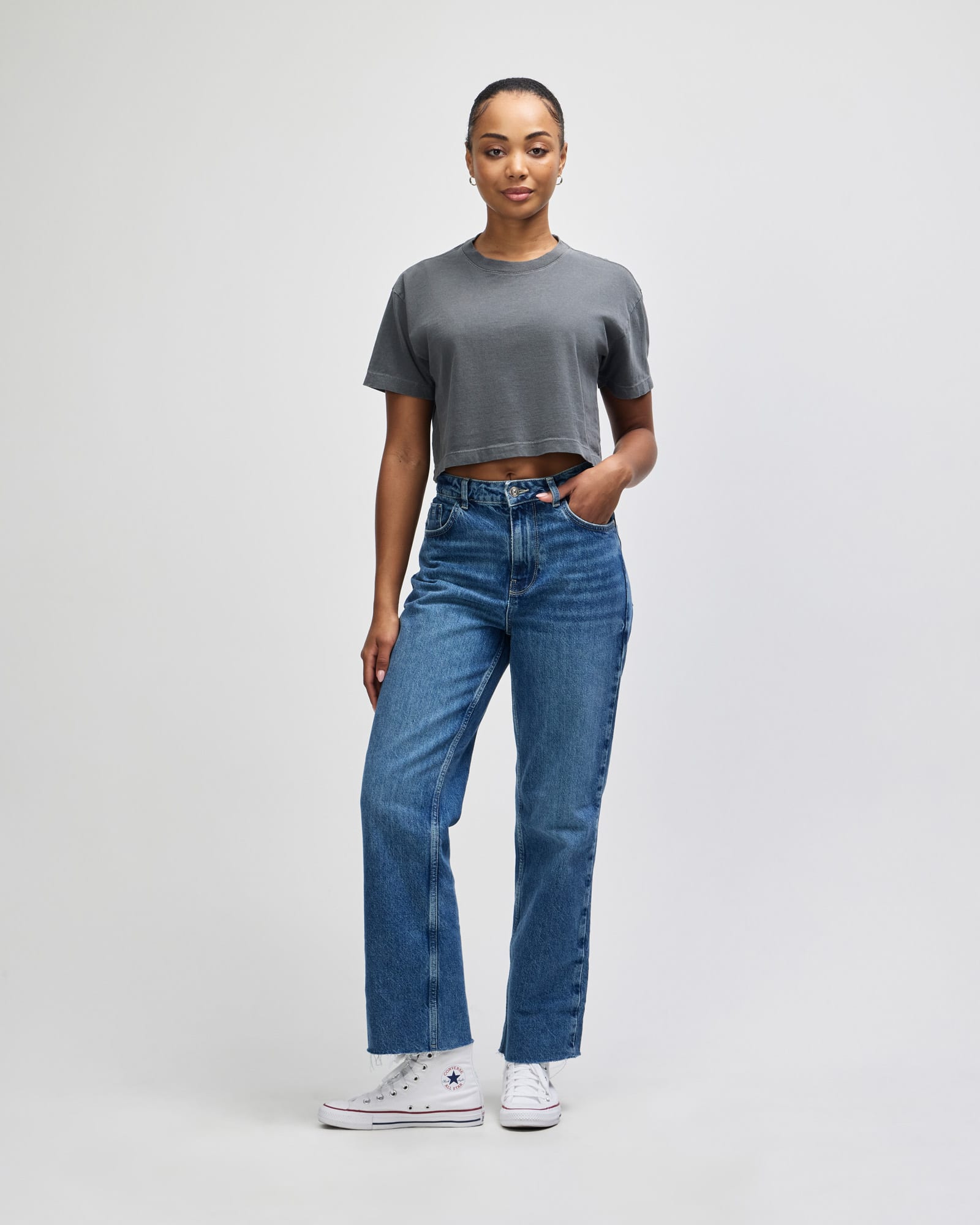 American Apparel Heavyweight Cotton Women's Garment Dyed Crop Boxy T-Shirt GI-1302GD