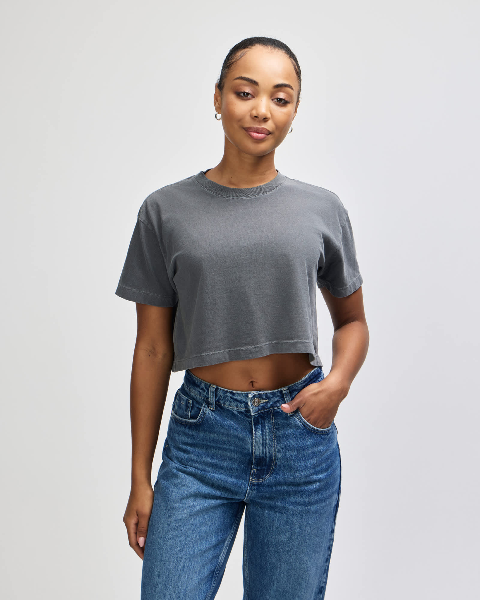 American Apparel Heavyweight Cotton Women's Garment Dyed Crop Boxy T-Shirt GI-1302GD