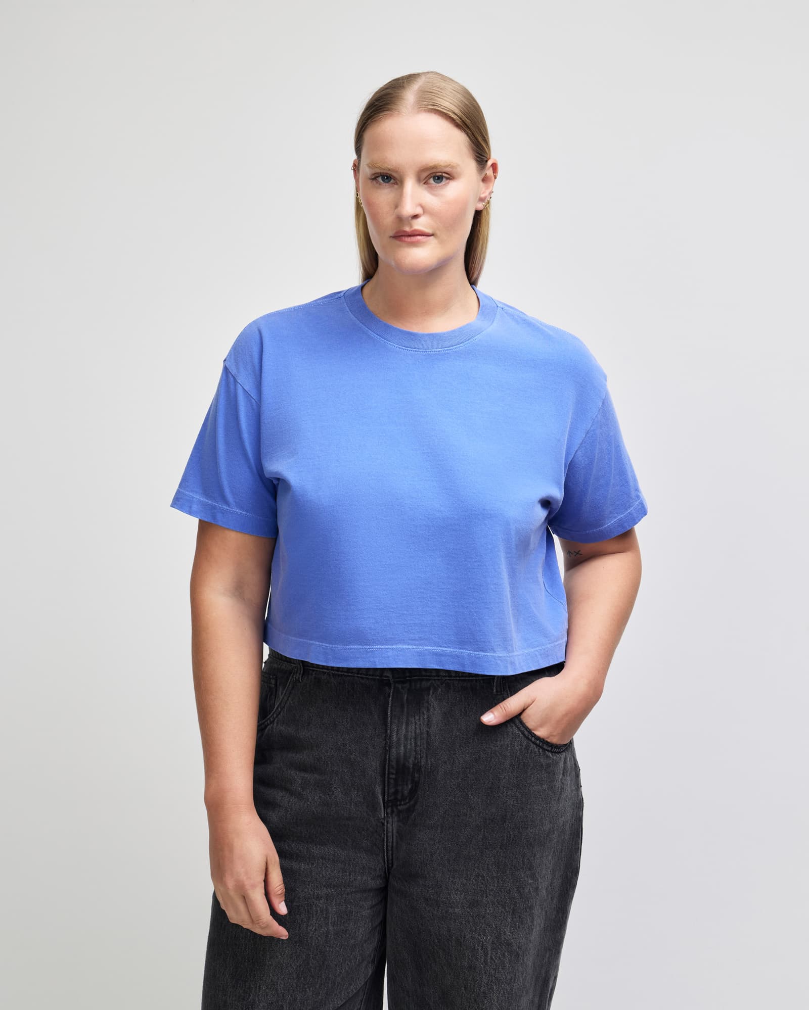 American Apparel Heavyweight Cotton Women's Garment Dyed Crop Boxy T-Shirt GI-1302GD