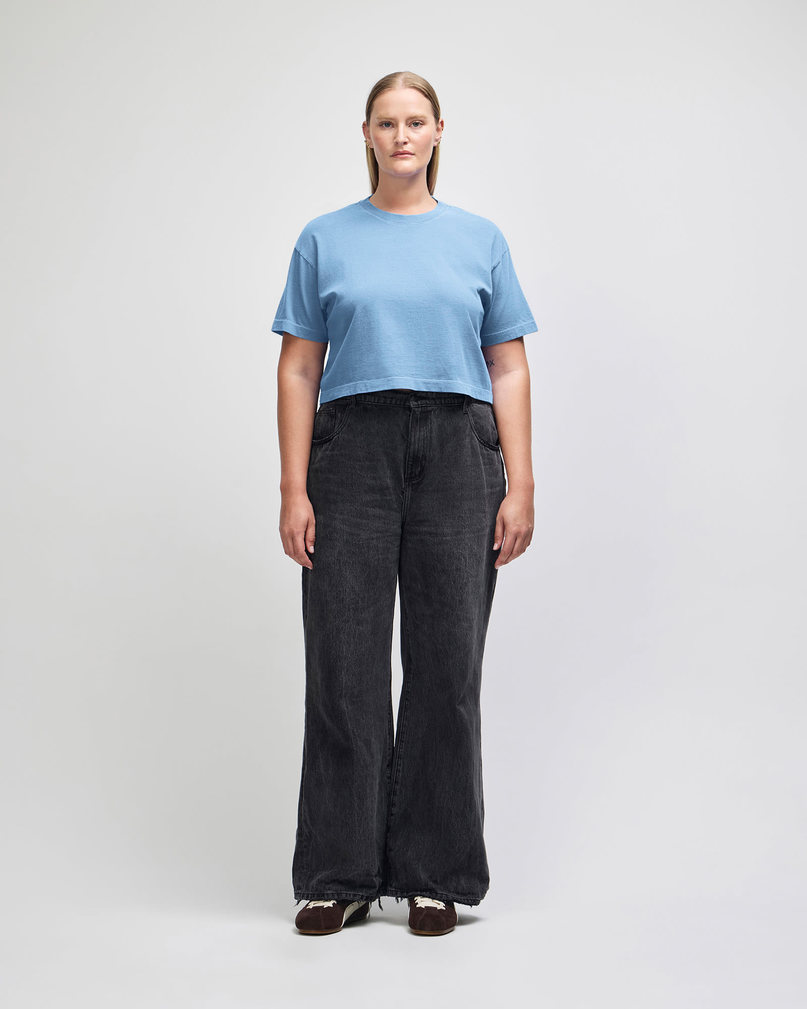 American Apparel Heavyweight Cotton Women's Garment Dyed Crop Boxy T-Shirt GI-1302GD