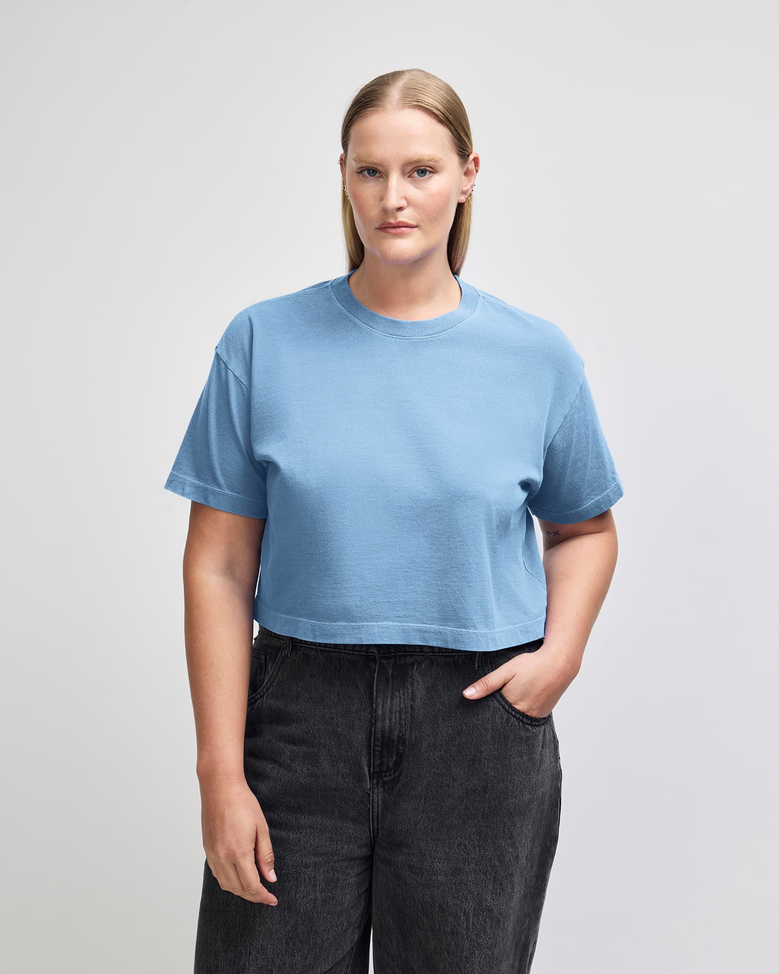 American Apparel Heavyweight Cotton Women's Garment Dyed Crop Boxy T-Shirt GI-1302GD