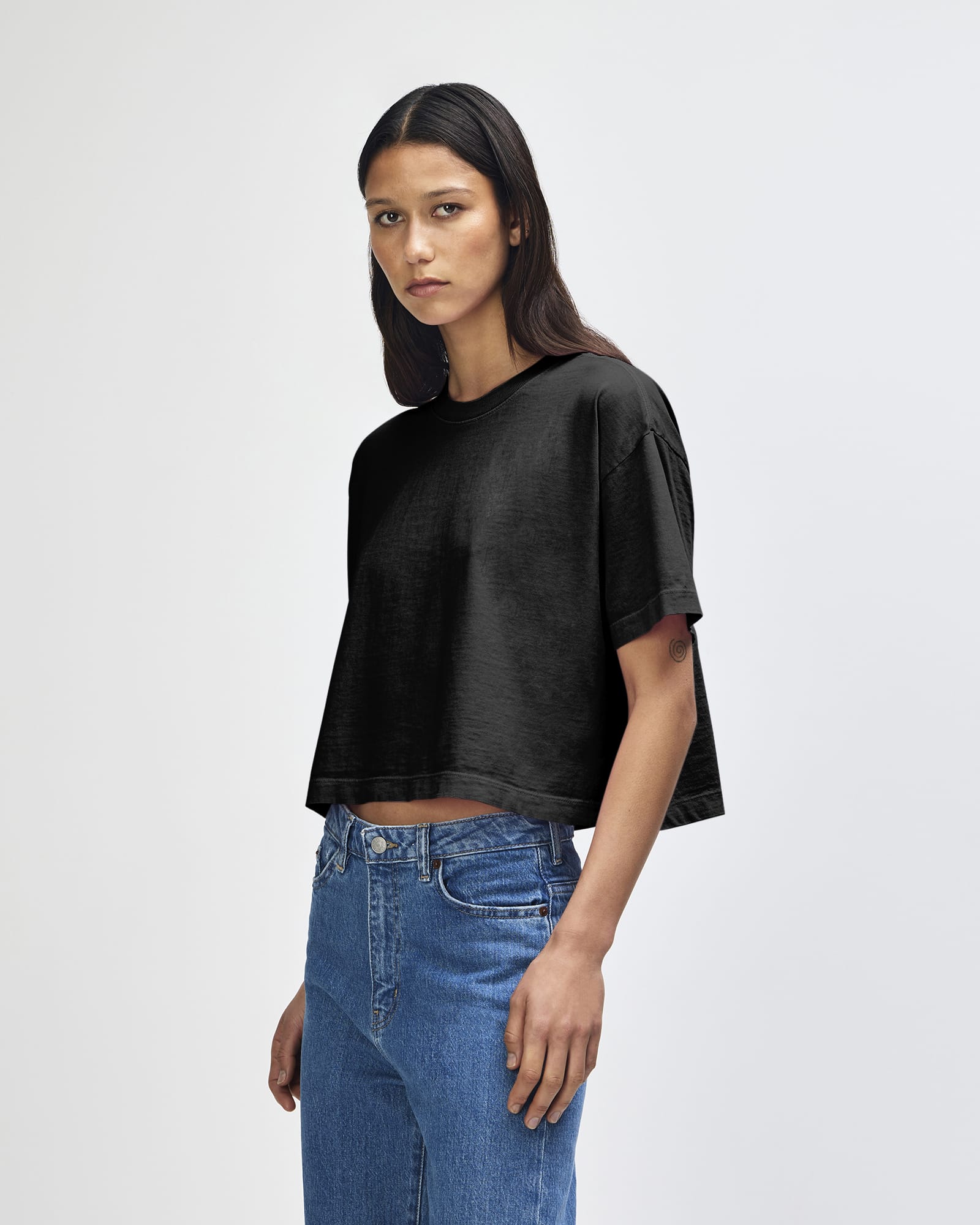 American Apparel Heavyweight Cotton Women's Garment Dyed Crop Boxy T-Shirt GI-1302GD