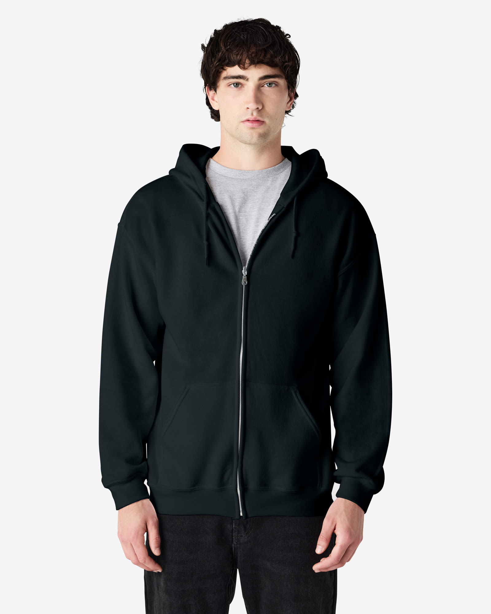 Gildan Heavy Blend Adult Full Zip Hooded Sweatshirt - 18600 Image Black