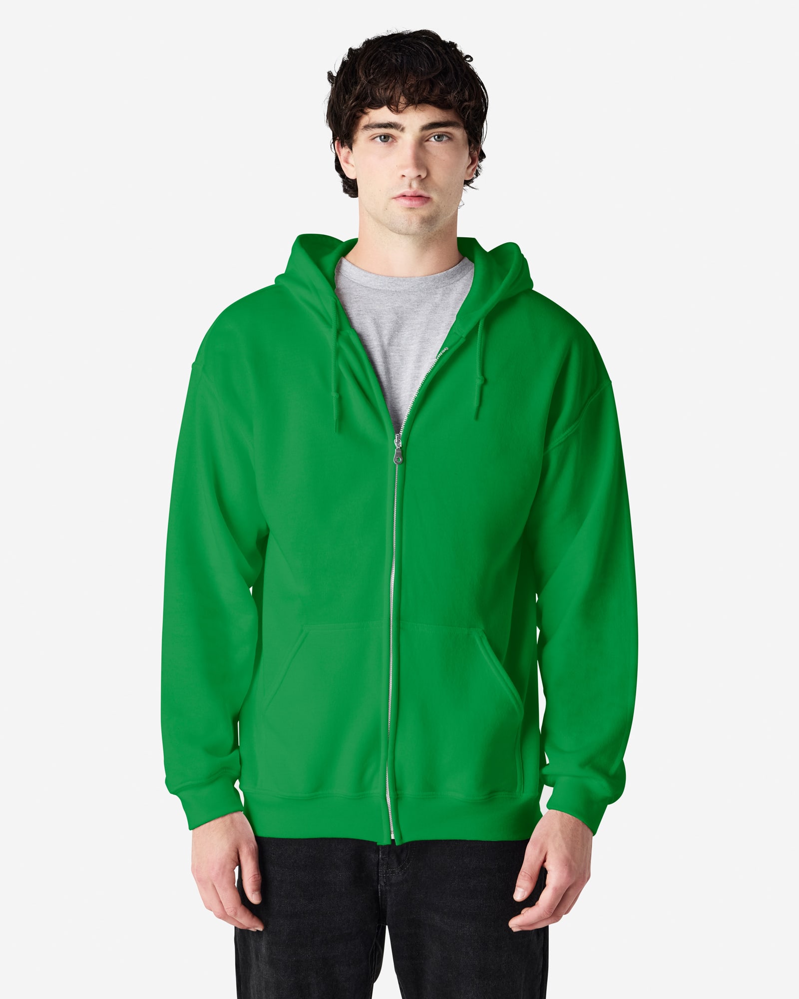 Gildan Heavy Blend Adult Full Zip Hooded Sweatshirt - 18600 Image Irish Green