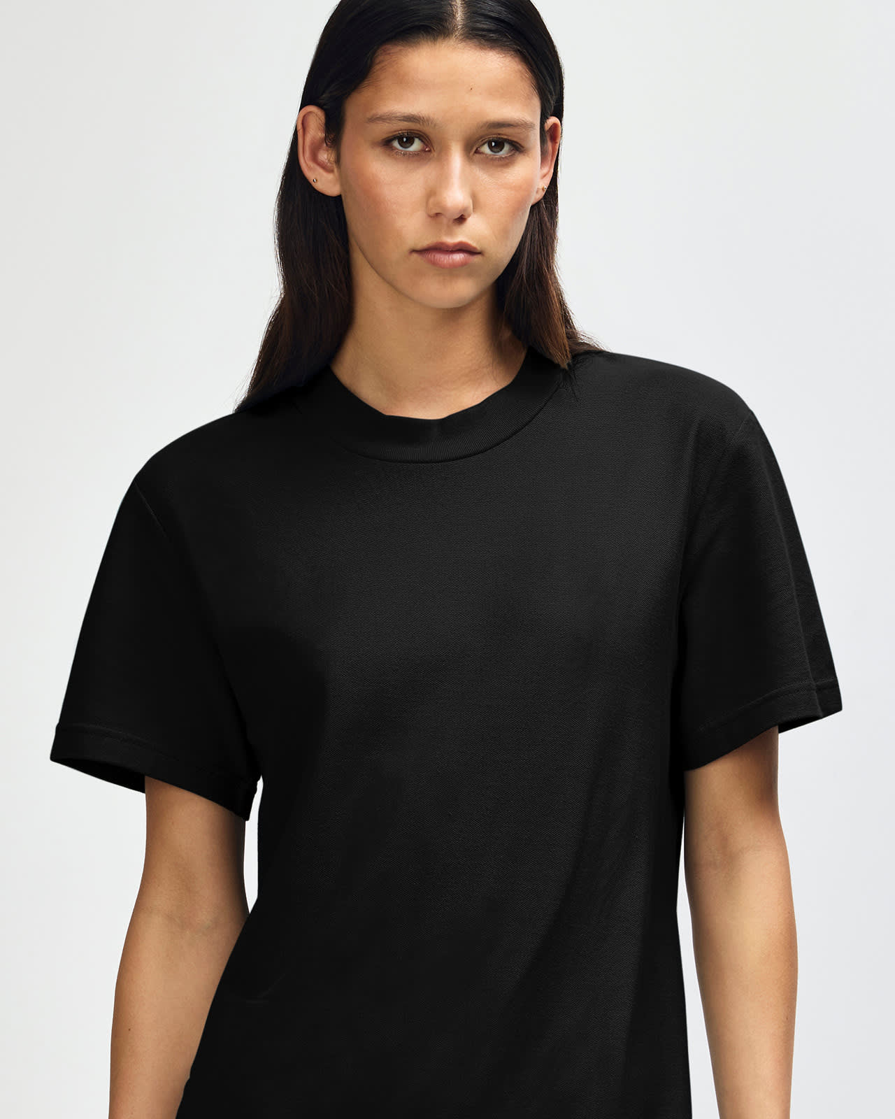 American Apparel Unisex Pique Mockneck T-shirt GI-1PQ
