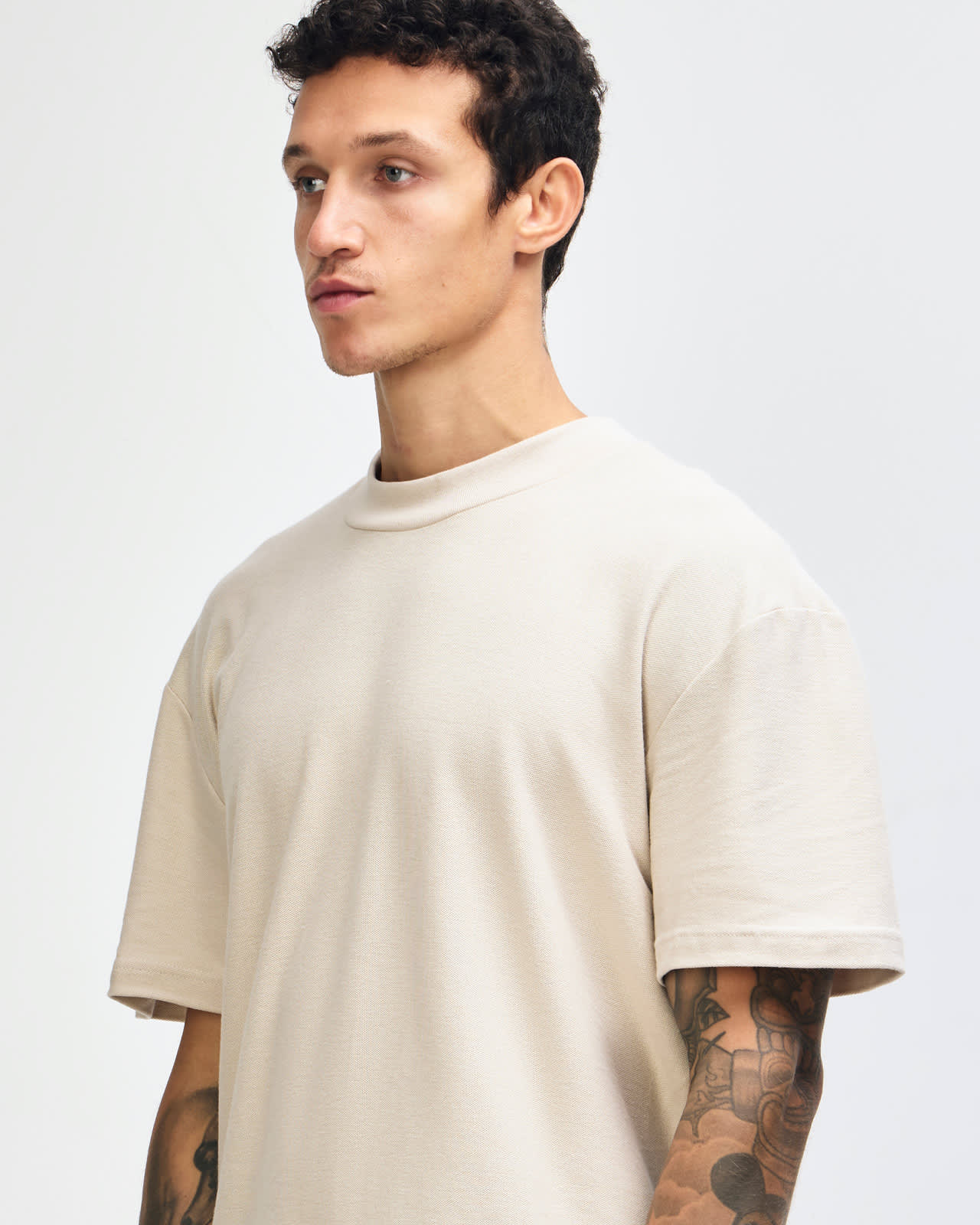 American Apparel Unisex Pique Mockneck T-shirt GI-1PQ