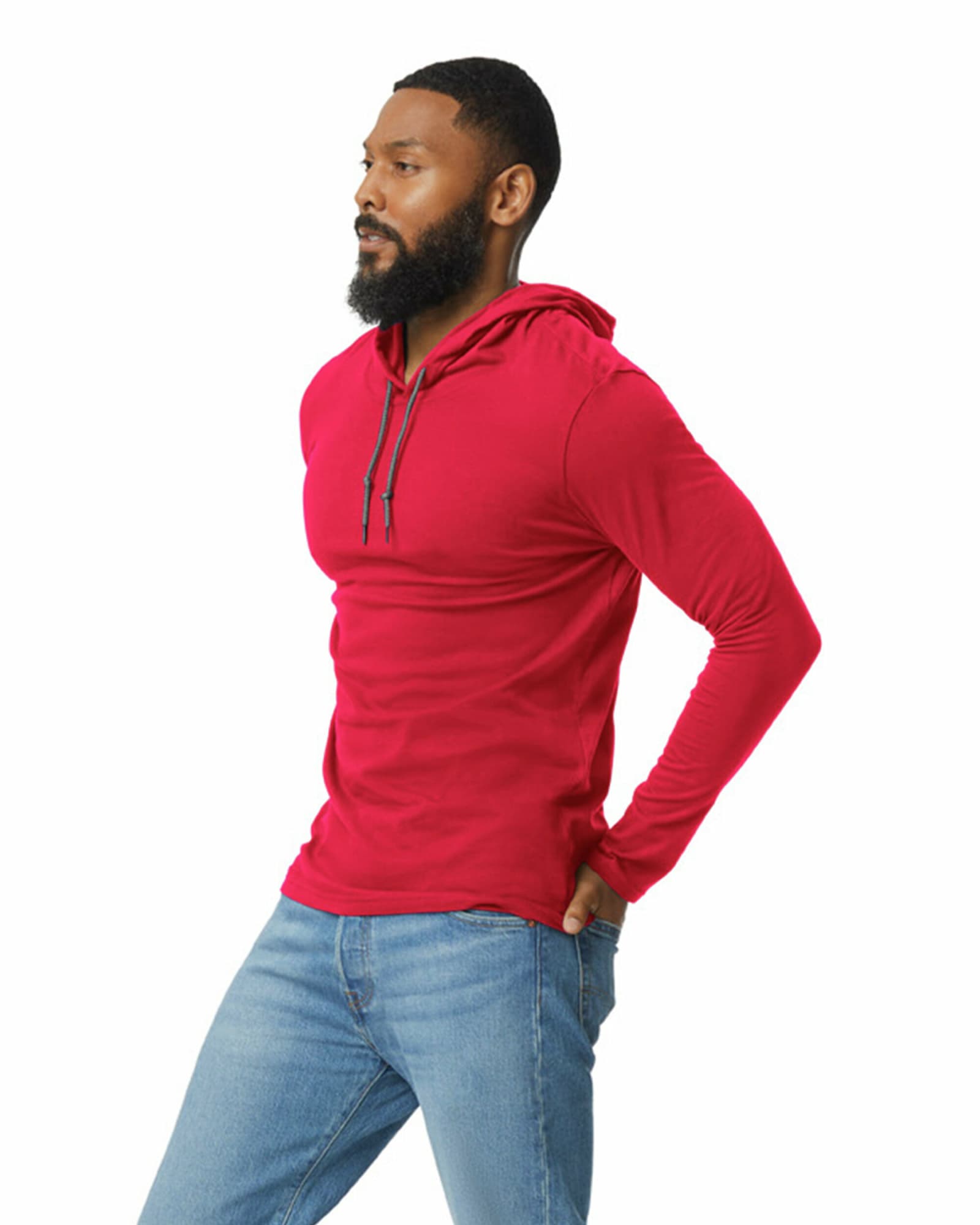 Adult Lightweight Long Sleeve Hooded Tee