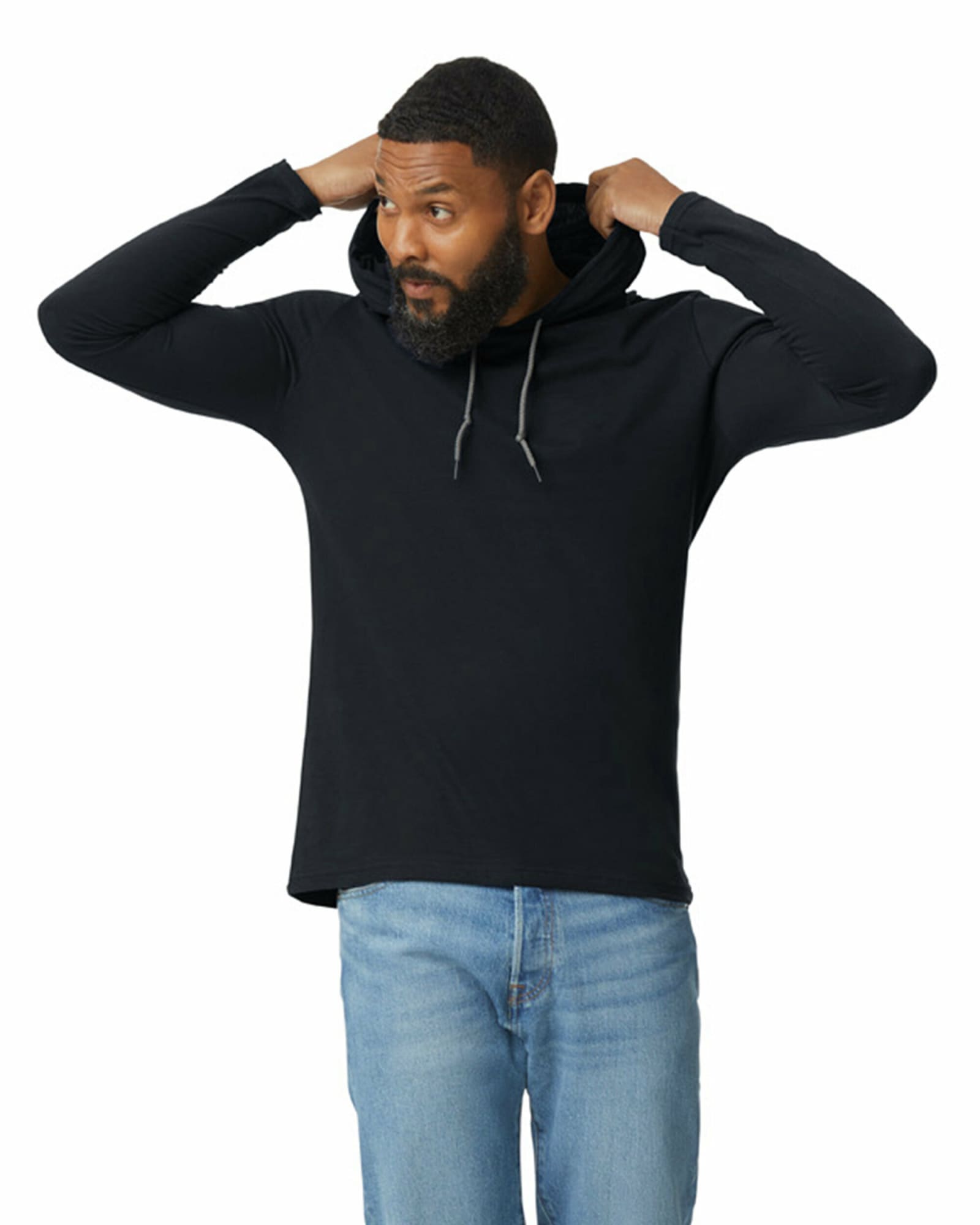 Adult Lightweight Long Sleeve Hooded Tee