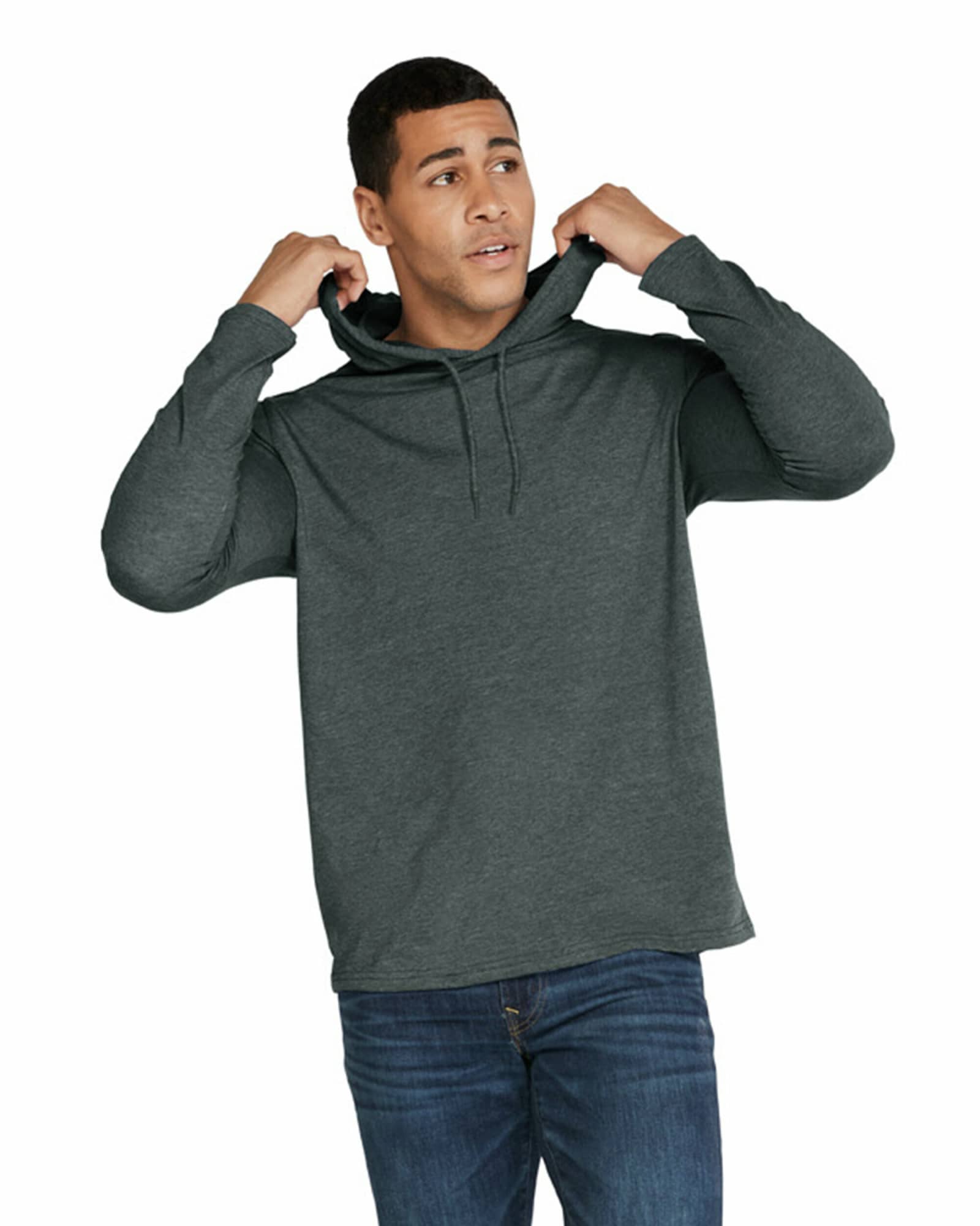 Adult Lightweight Long Sleeve Hooded Tee