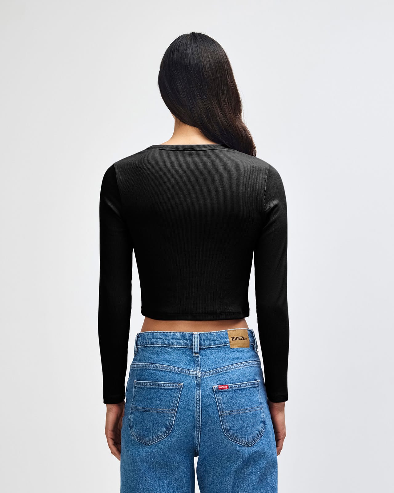 American Apparel Baby Rib Women's LS Crop Fitted T-Shirt GI-BR2107
