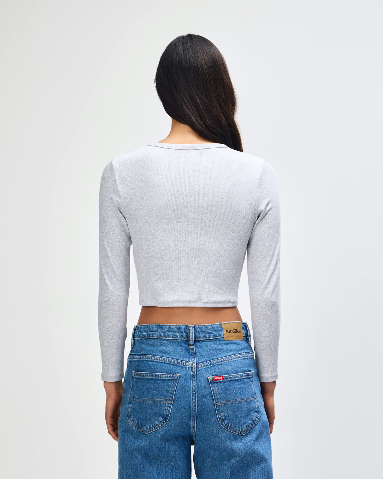 American Apparel Baby Rib Women's LS Crop Fitted T-Shirt GI-BR2107
