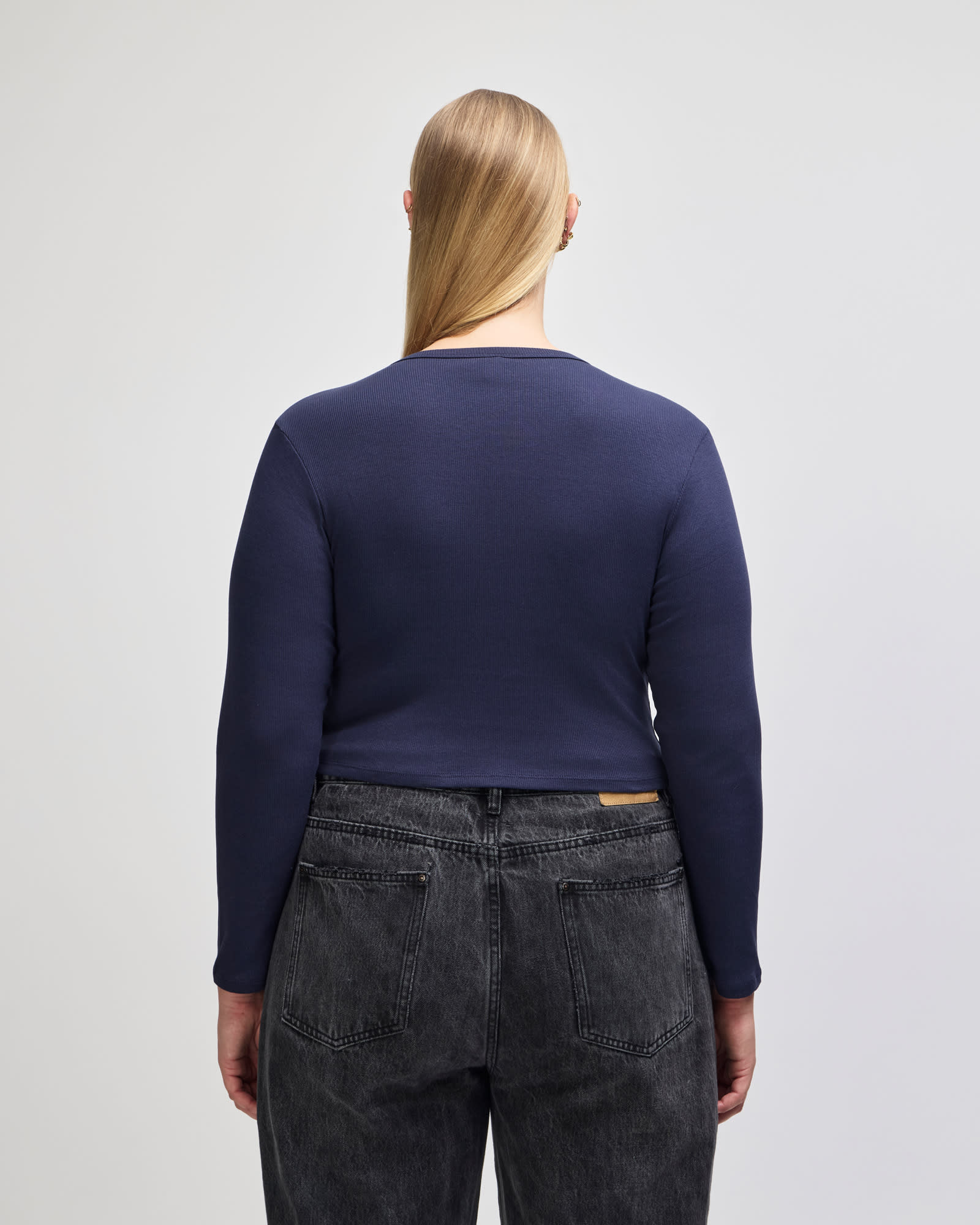 American Apparel Baby Rib Women's LS Crop Fitted T-Shirt GI-BR2107