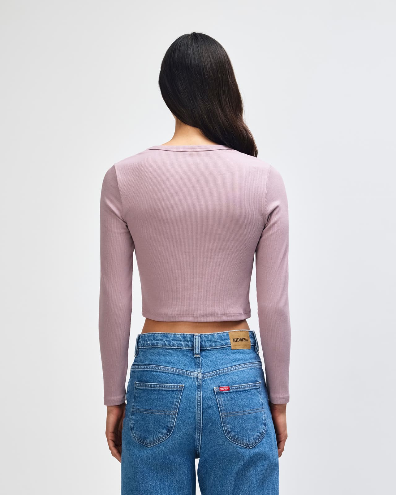 American Apparel Baby Rib Women's LS Crop Fitted T-Shirt GI-BR2107