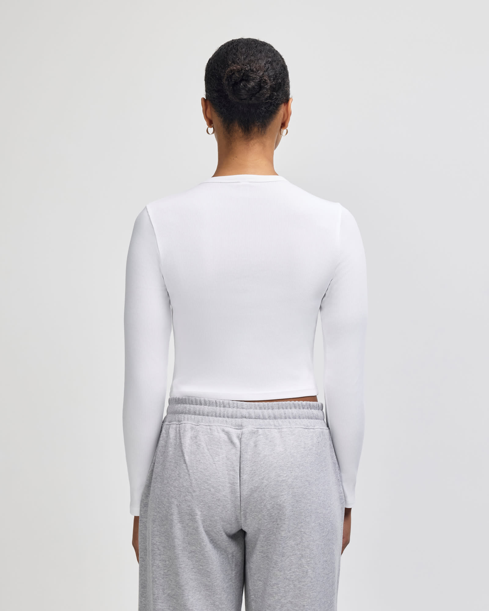 American Apparel Baby Rib Women's LS Crop Fitted T-Shirt GI-BR2107