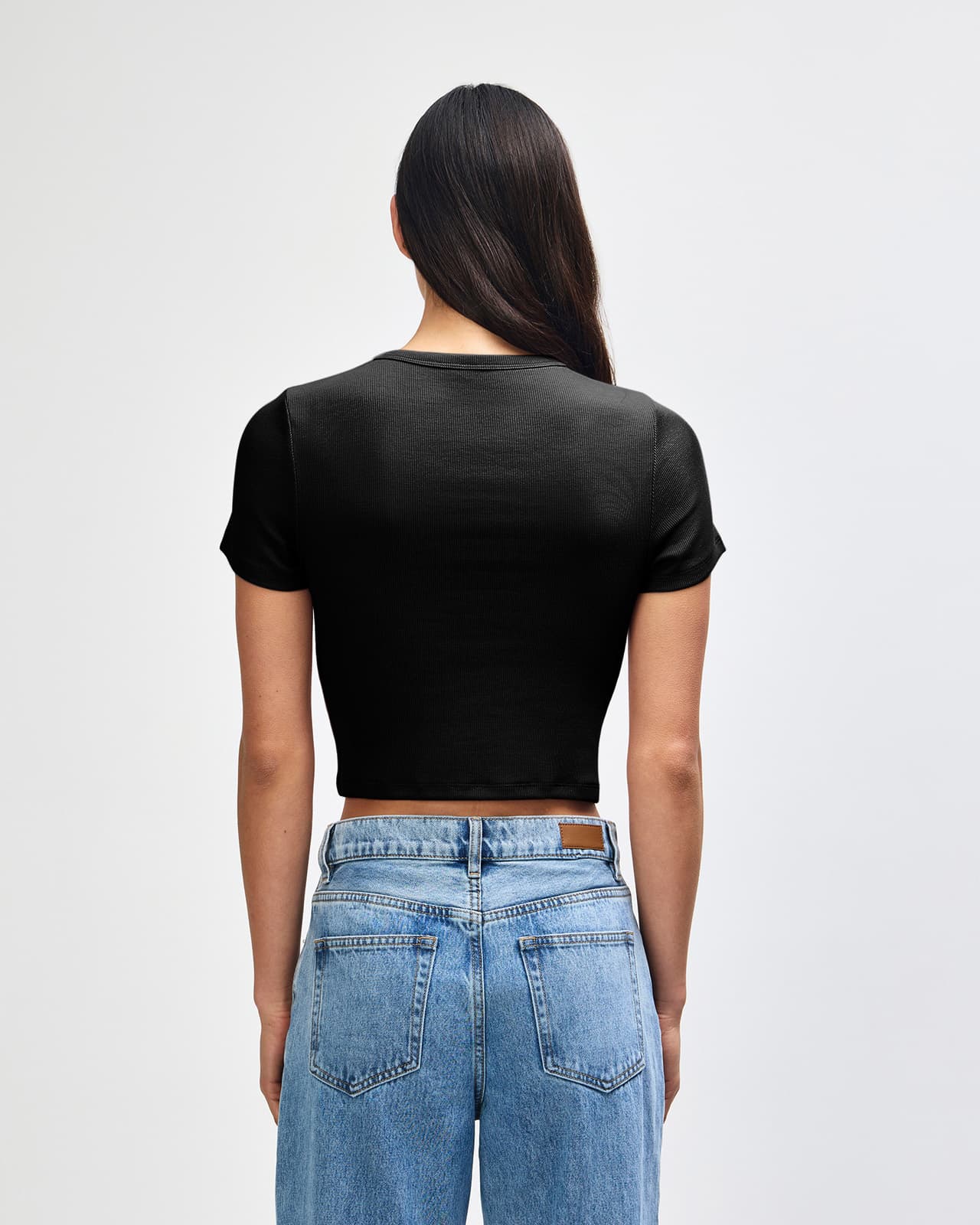 American Apparel Baby Rib Women's Crop Fitted T-Shirt GI-BR210