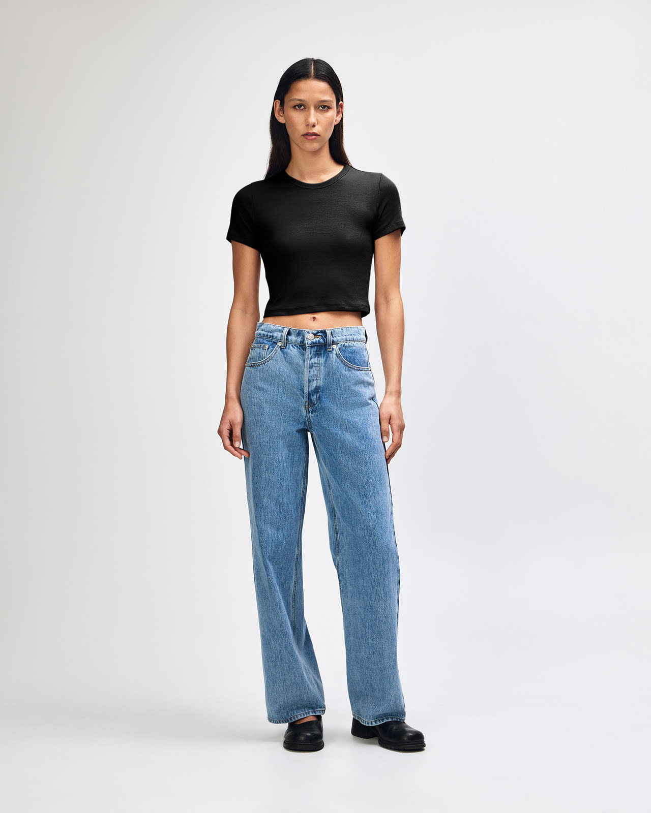 American Apparel Baby Rib Women's Crop Fitted T-Shirt GI-BR210