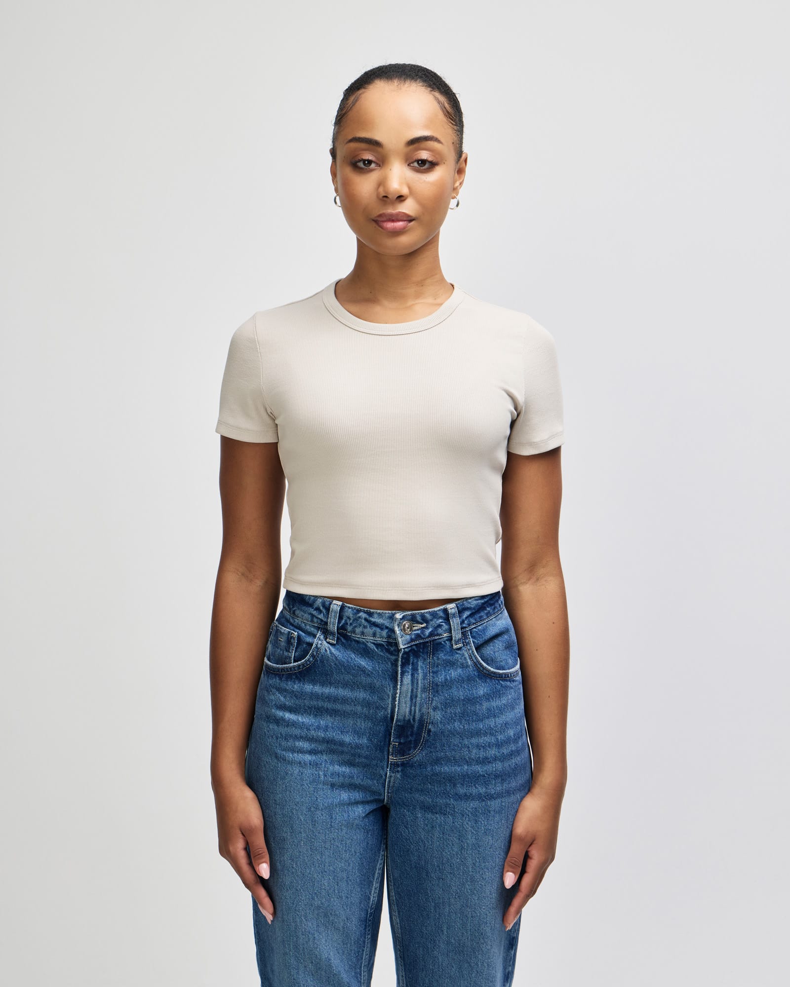 American Apparel Baby Rib Women's Crop Fitted T-Shirt