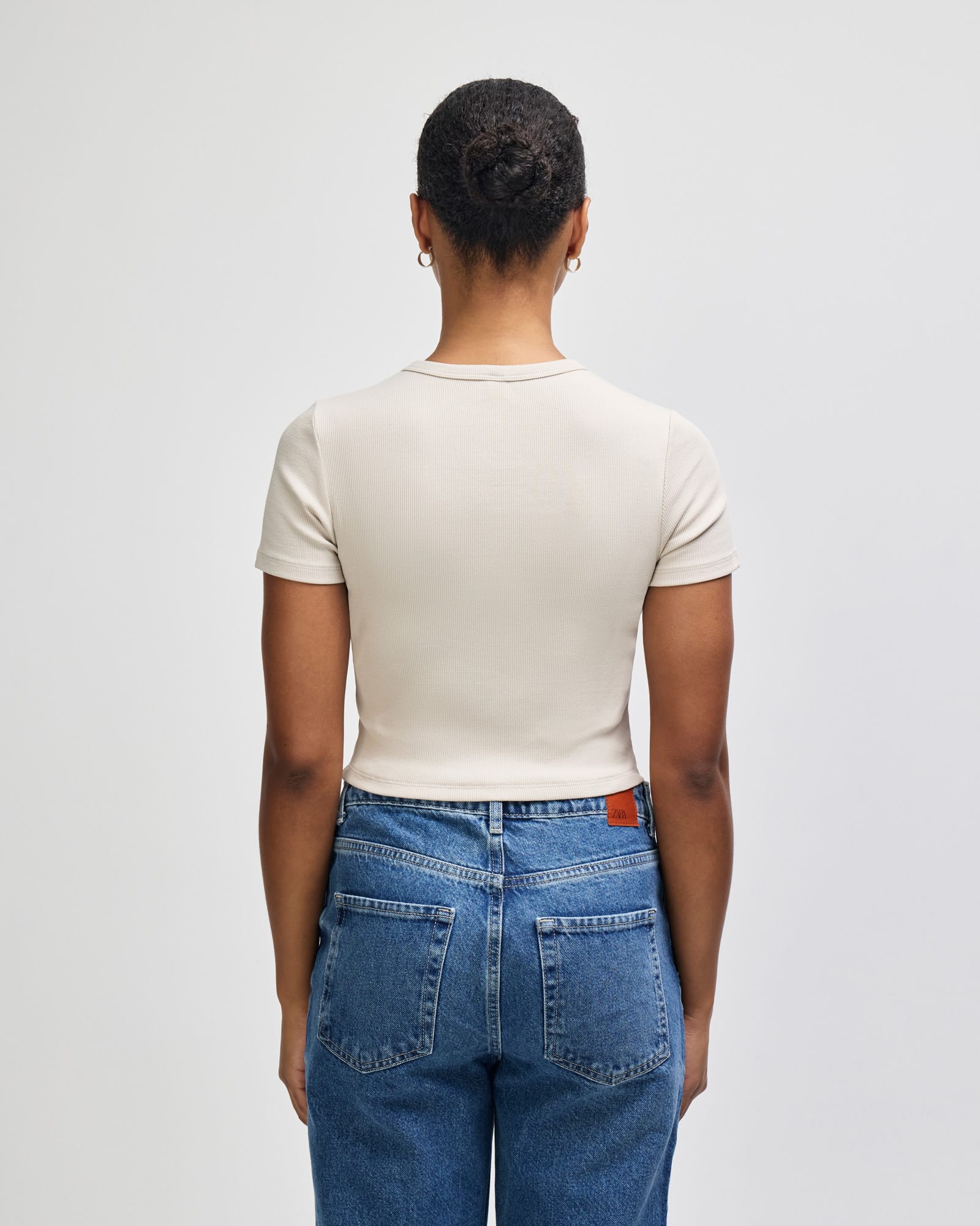 American Apparel Baby Rib Women's Crop Fitted T-Shirt GI-BR210