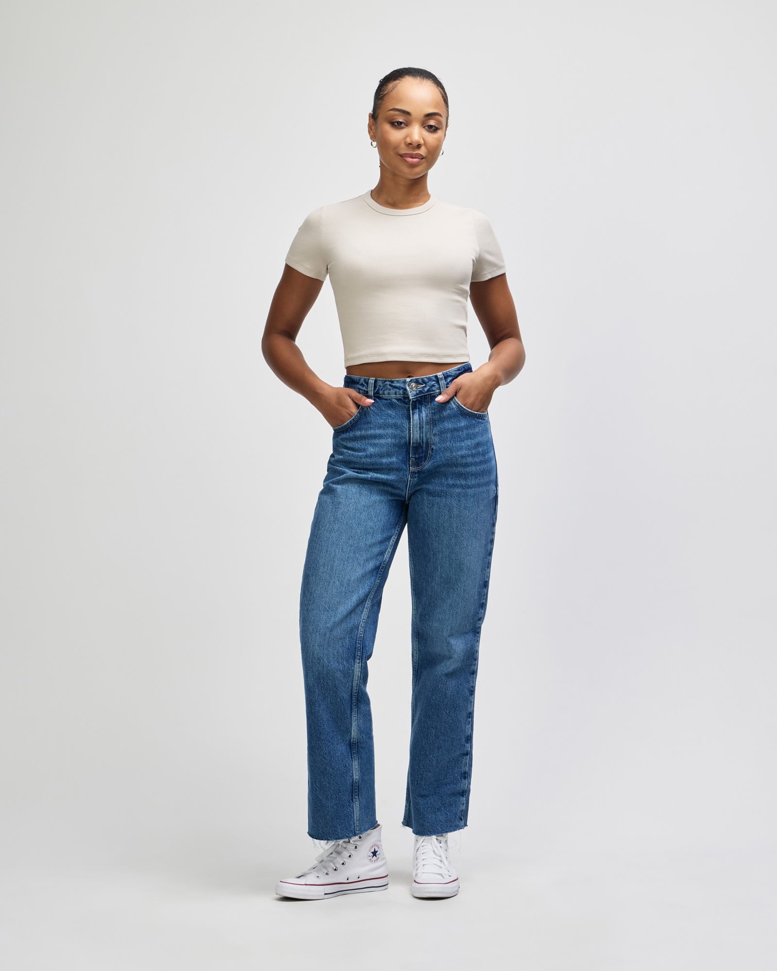 American Apparel Baby Rib Women's Crop Fitted T-Shirt GI-BR210