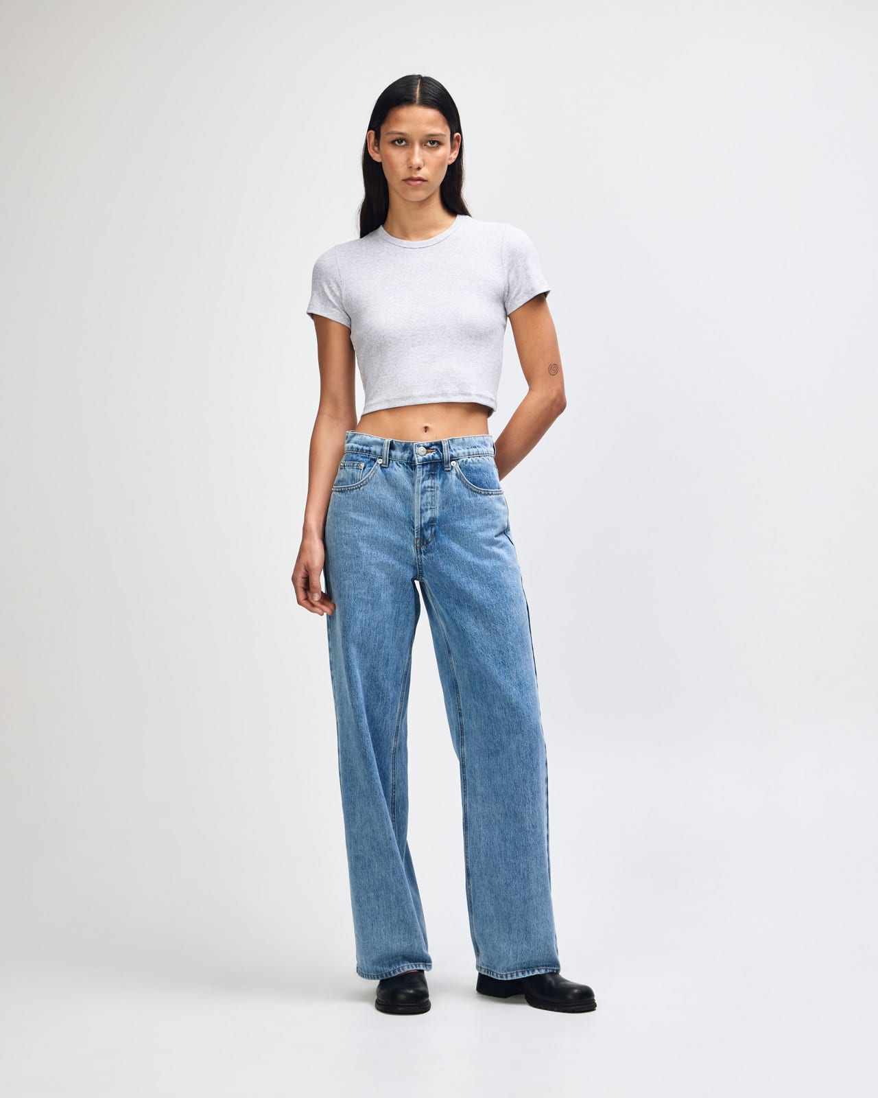 American Apparel Baby Rib Women's Crop Fitted T-Shirt GI-BR210