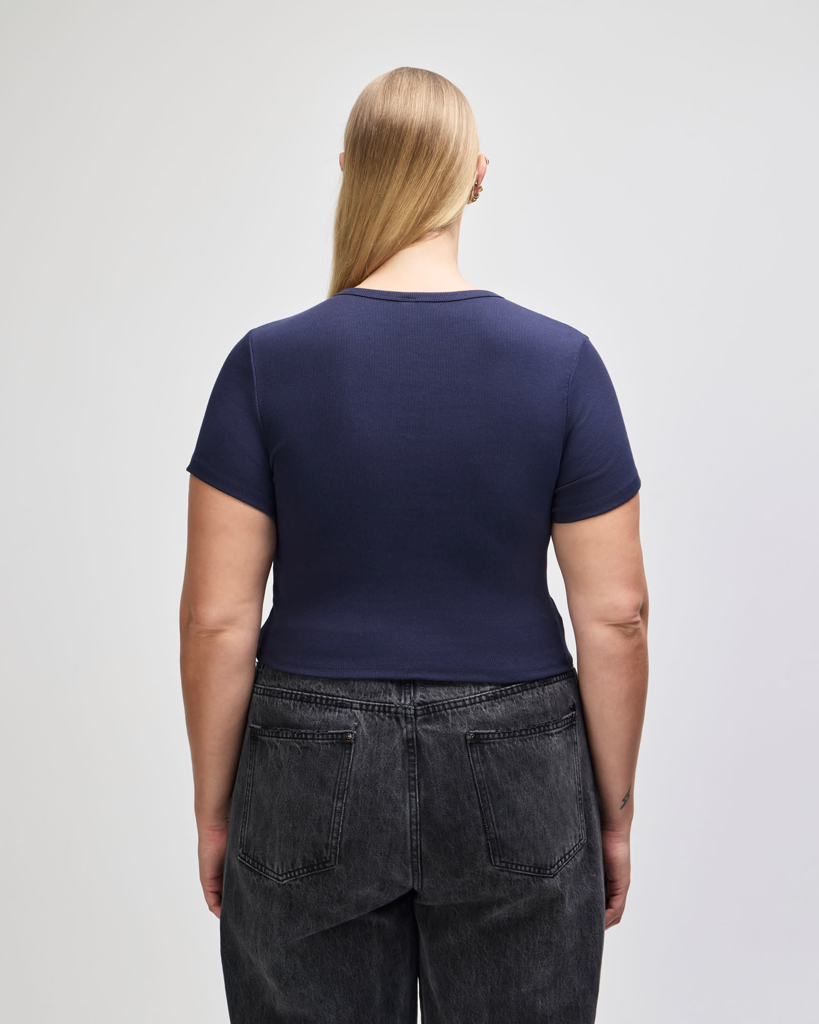 American Apparel Baby Rib Women's Crop Fitted T-Shirt GI-BR210