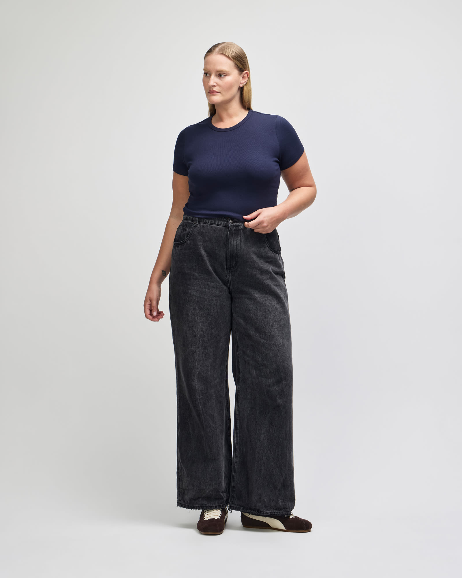 American Apparel Baby Rib Women's Crop Fitted T-Shirt GI-BR210