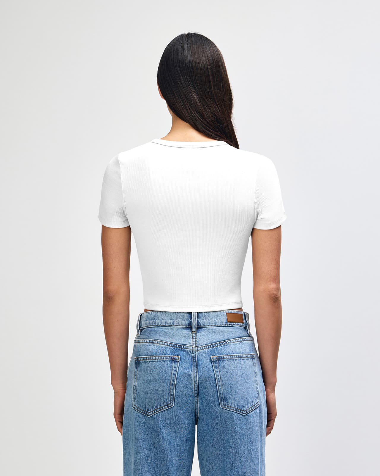American Apparel Baby Rib Women's Crop Fitted T-Shirt GI-BR210