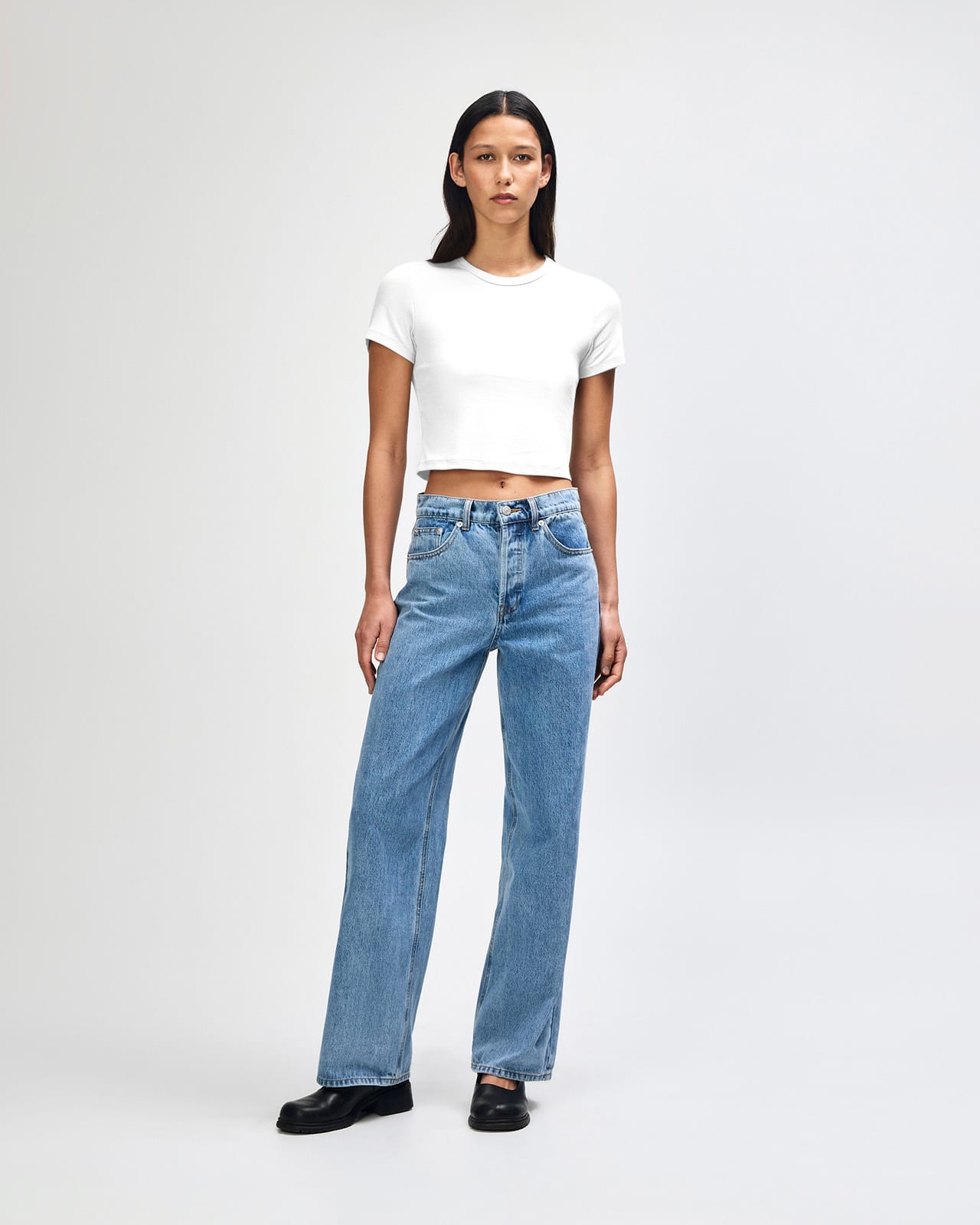 American Apparel Baby Rib Women's Crop Fitted T-Shirt GI-BR210