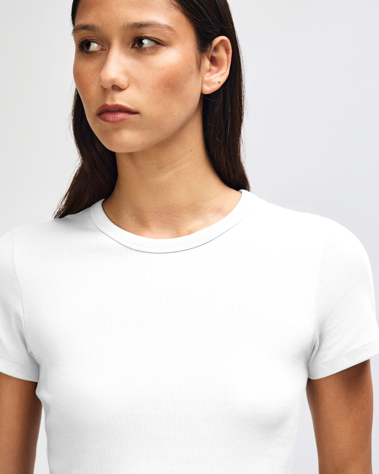 American Apparel Baby Rib Women's Crop Fitted T-Shirt GI-BR210