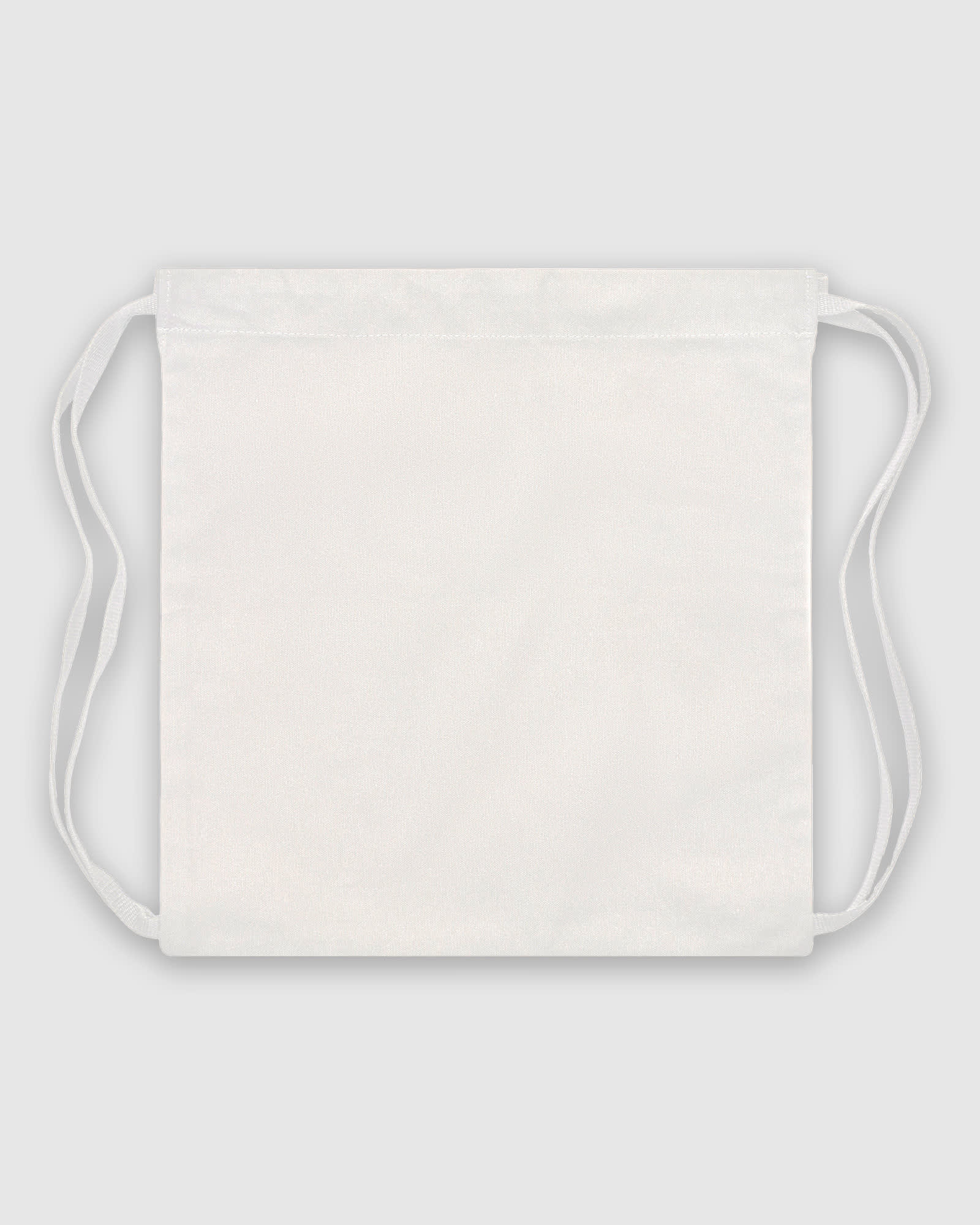 A white bag with two straps, featuring a smooth surface and simple design, suitable for carrying items.
