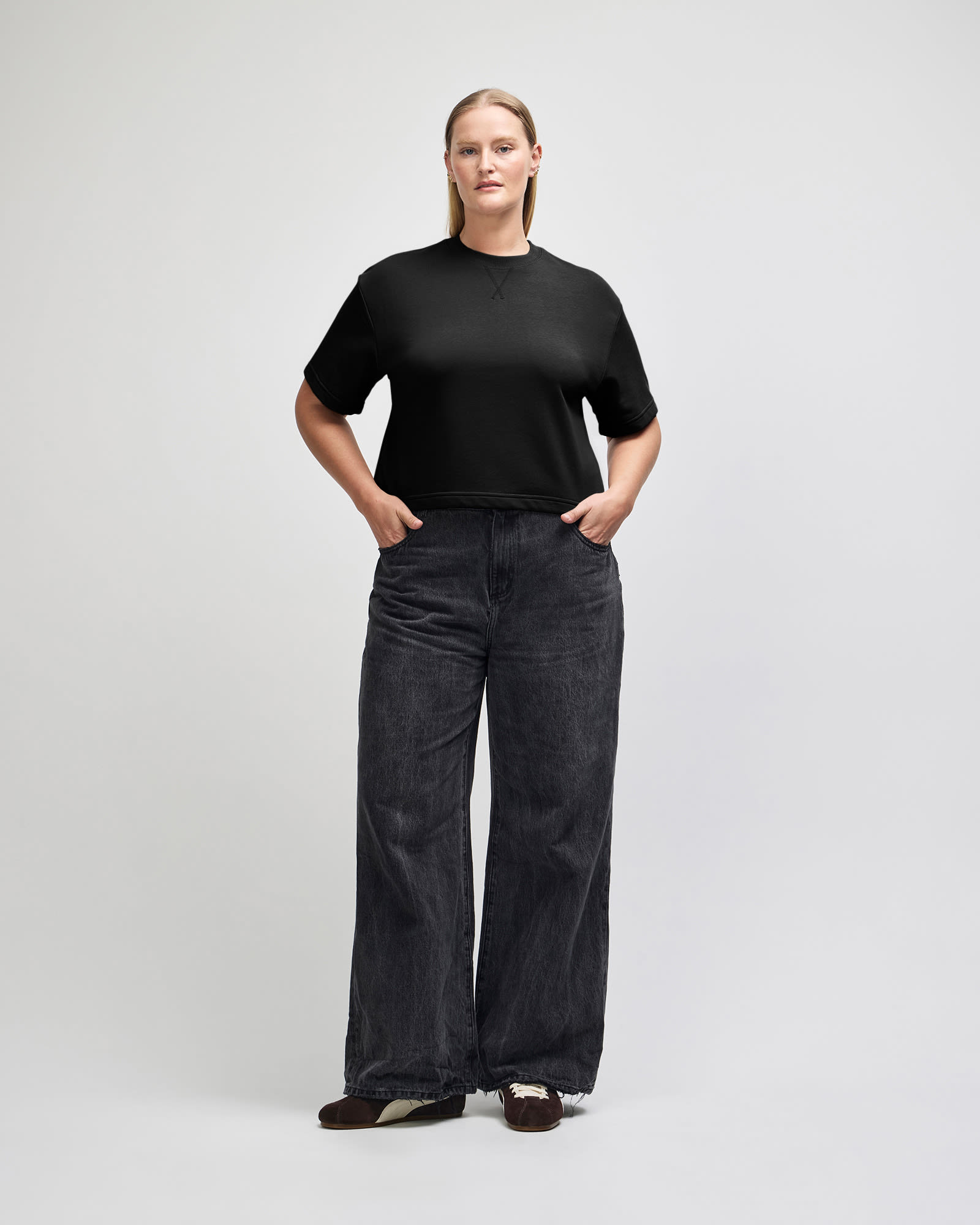 American Apparel French Terry Women's Mid-Length Boxy Top GI-FTCB0