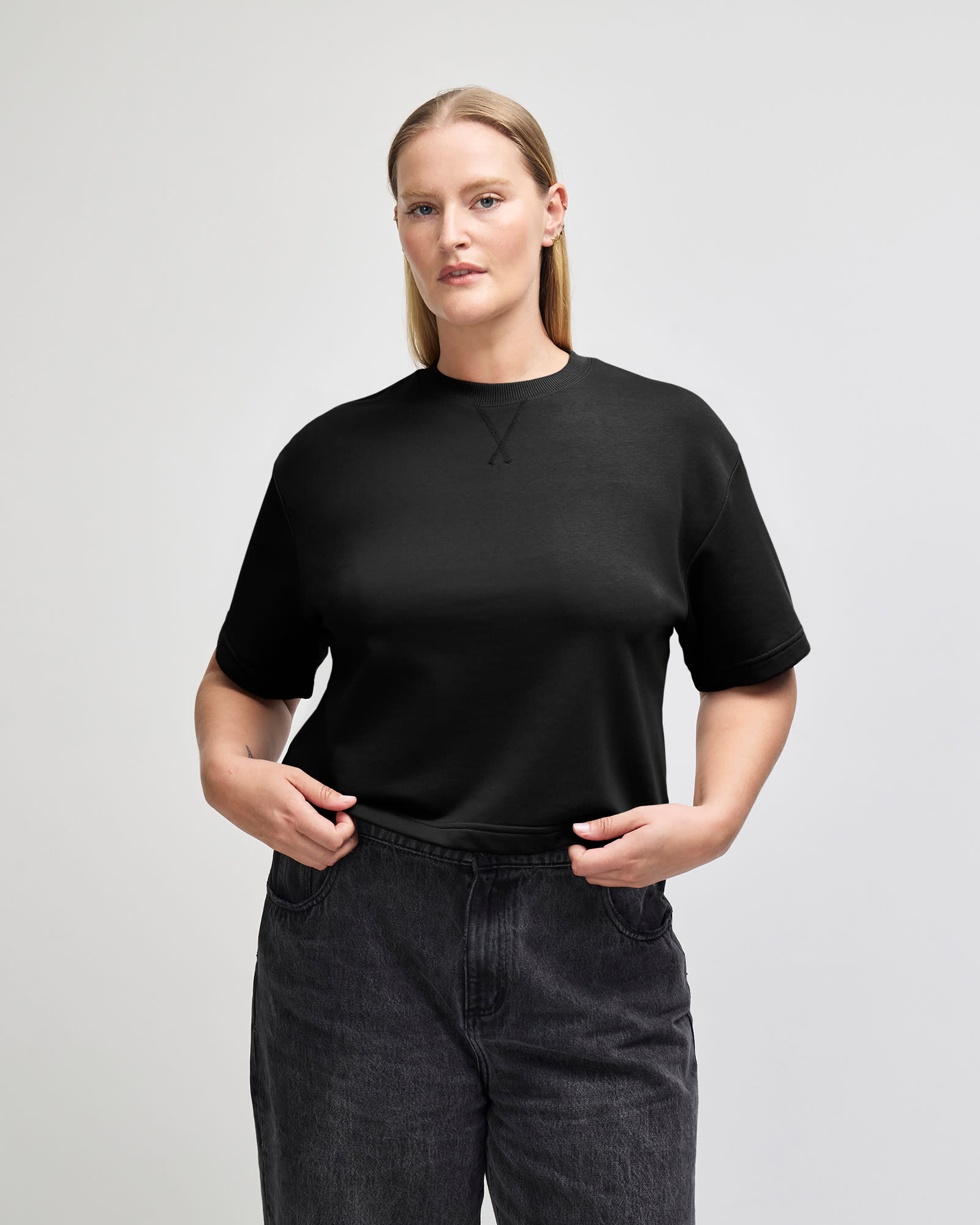 American Apparel French Terry Women's Mid-Length Boxy Top GI-FTCB0