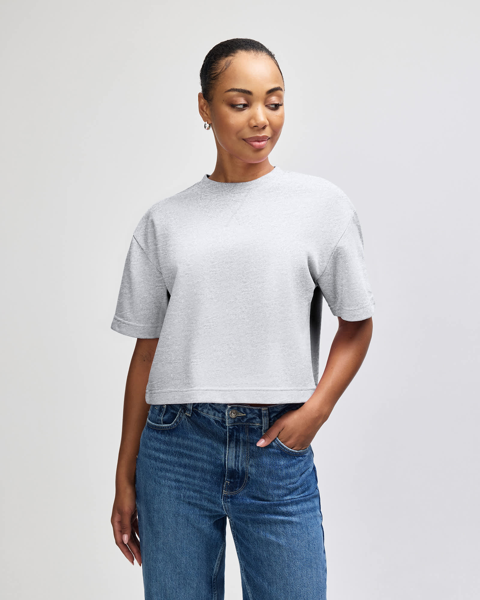 American Apparel French Terry Women's Mid-Length Boxy Top GI-FTCB0