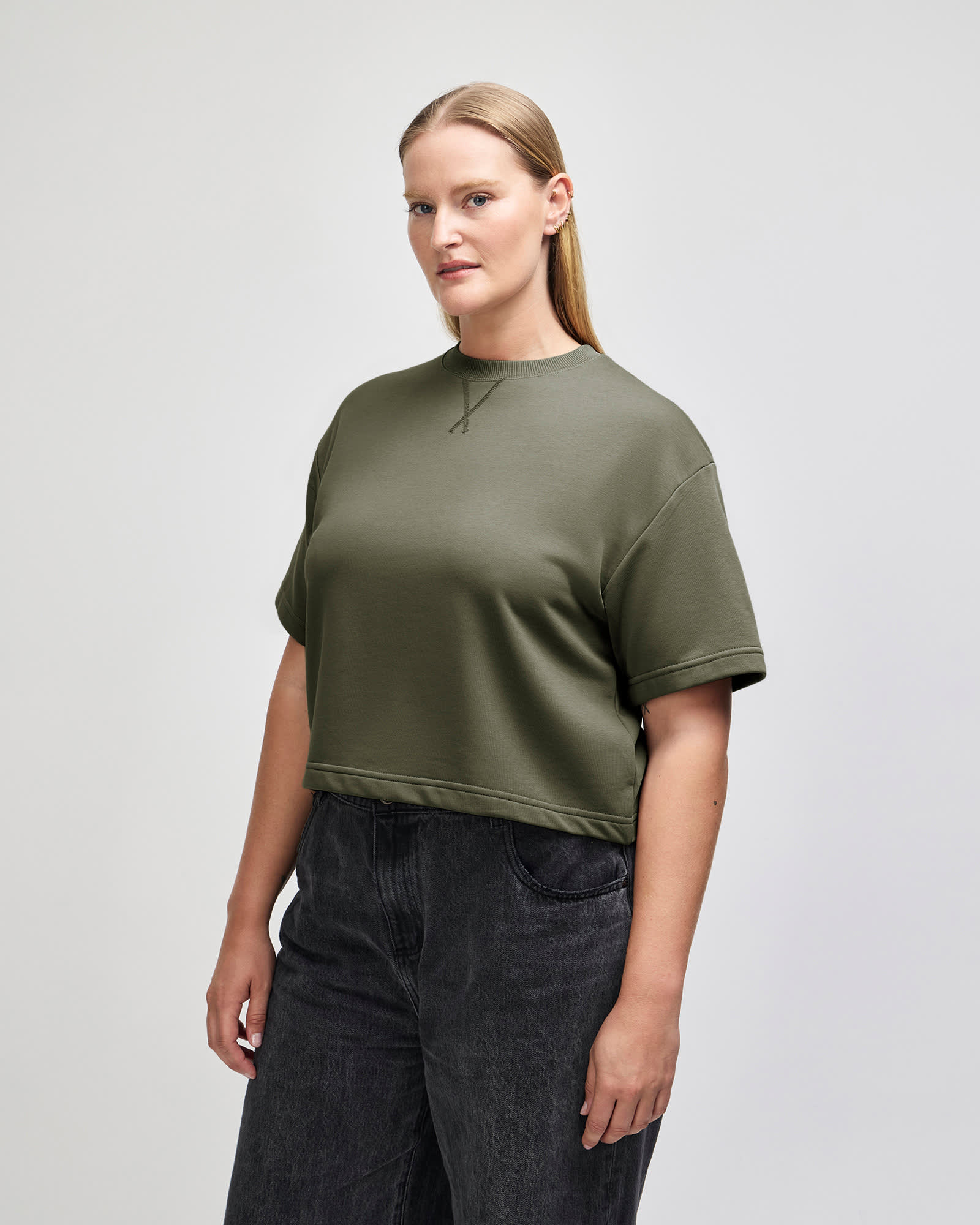 American Apparel French Terry Women's Mid-Length Boxy Top GI-FTCB0