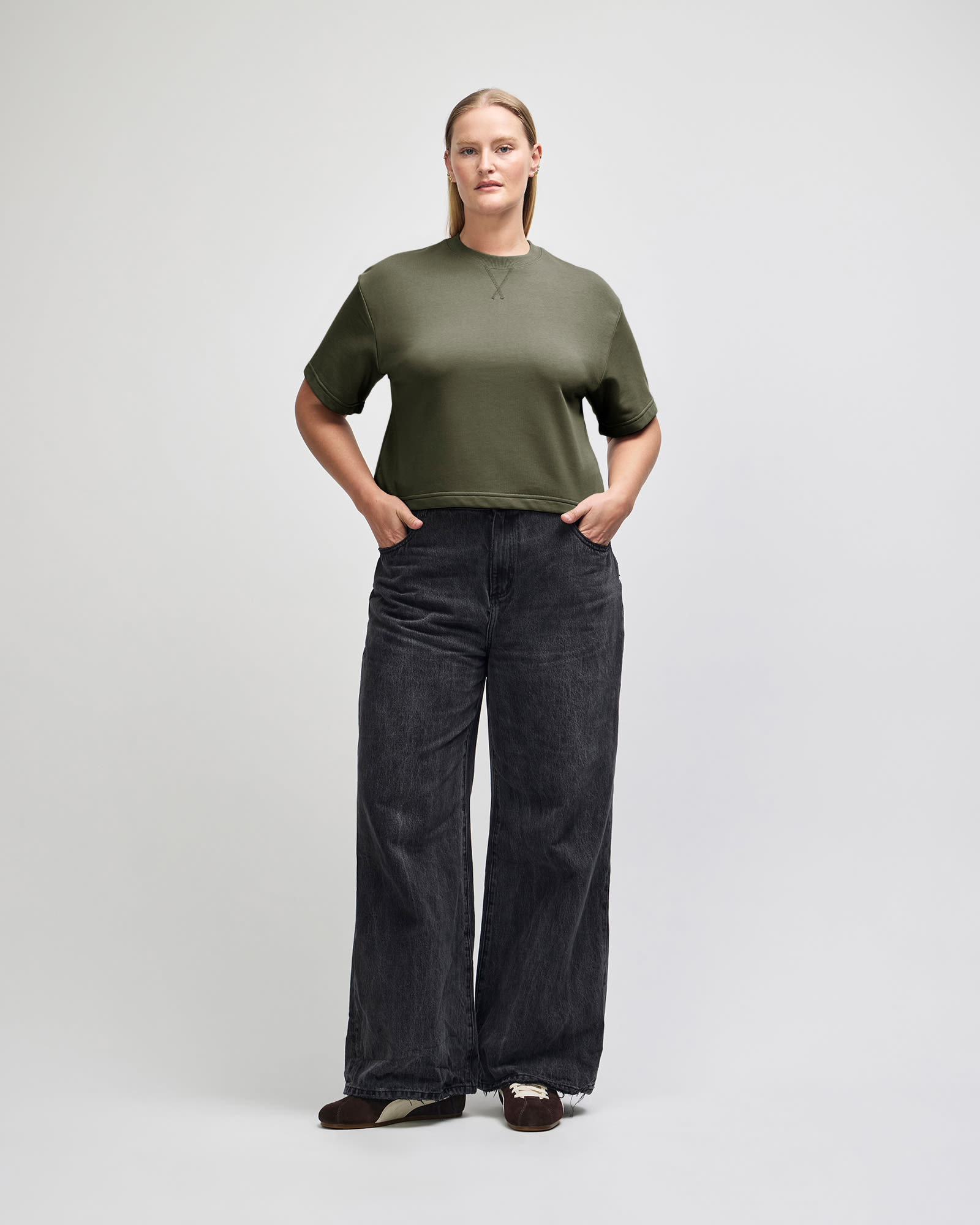 American Apparel French Terry Women's Mid-Length Boxy Top GI-FTCB0