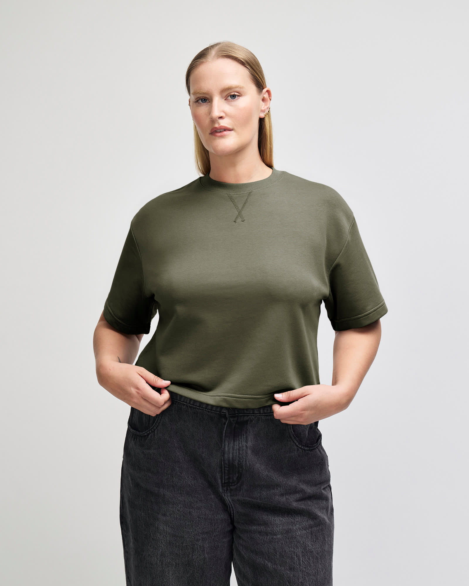 American Apparel French Terry Women's Mid-Length Boxy Top GI-FTCB0